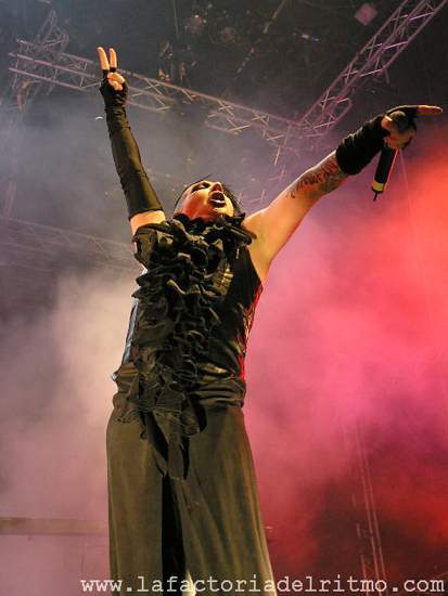 Marilyn Manson. Festival Super Bock Super Rock. Mayo 2005.
Foto: Jesús Figueirido.