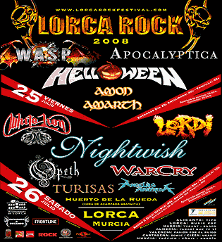 Lorca Rock 2008: Previo – 25 y 26 de Julio, Murcia