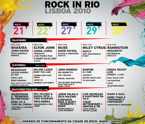 Rock In Rio Lisboa 2010: Dos últimos nombres. Cartel Cerrado.