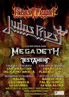 Judas Priest, Megadeth, Testament: Concierto en Madrid – 15/03/2009