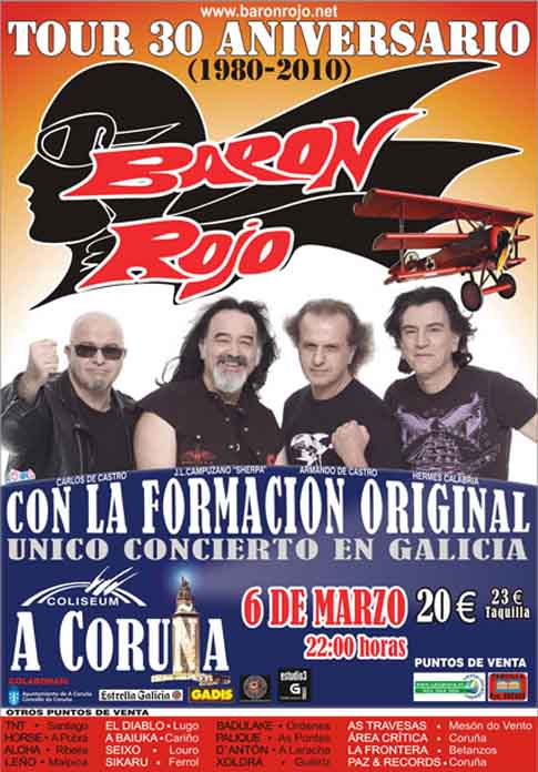 Barón Rojo: Concierto en A Coruña, 06/03/2010