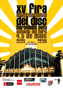 XV Fira Internacional del Disc de Barcelona: Se celebrará los días 4 y 5 de mayo.