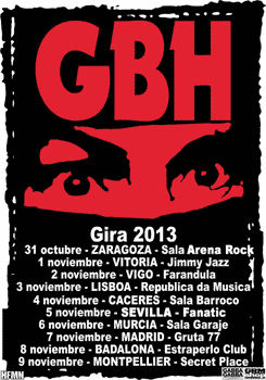 GBH: Gira ibérica, del 31 de octubre al 9 de noviembre