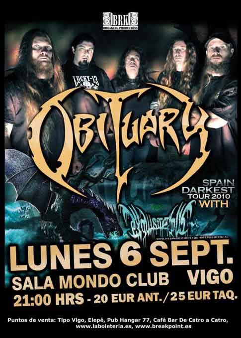 Obituary: Concierto en Vigo (Sala Mondo) – 06/09/2010