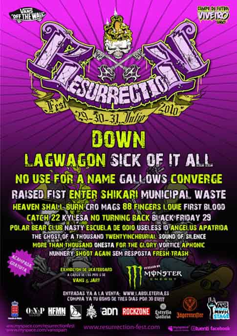 Resurrection Fest 2010: Cierre de cartel.