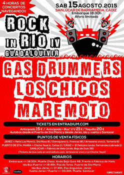 Rock in Río Guadalquivir: Festival en Sevilla, 15 de agosto 2015