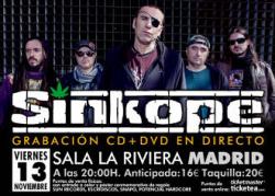 Sínkope: Grabarán disco en directo La Riviera (Madrid), el 13 de noviembre 2015