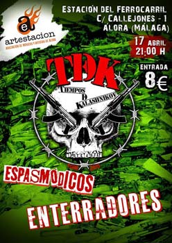 TDeK: Nueva fecha en su gira, concierto el 17 de abril en Artestación (Málaga)