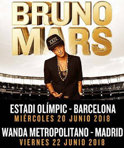 Bruno Mars: Aterriza en España con su gira 24 k Magic World Tour