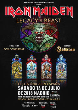 Iron Maiden: Concierto en Madrid, el 14 de julio 2018