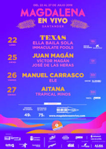 Magdalena en Vivo 2019 : 22, 25, 26 y 27 de julio, en Santander