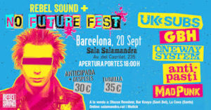 No Future Fest : 20 de septiembre en Barcelona y 21 de septiembre en Madrid