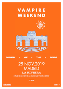 Vampire Weekend : 24 y 25 de noviembre 2019, en Barcelona y Madrid