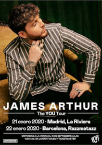 James Arthur : Vuelve a Madrid y Barcelona