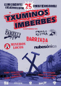 Txuminos Imberbes : Concierto 25 aniversario, 21 de septiembre 2019 en Jerez de la Frontera (Cádiz)