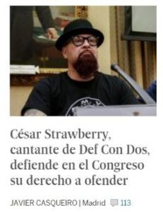 César Strawberry : Defiende la libertad de expresión en el Congreso