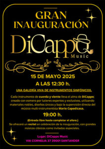 Mario Capodicasa : Inauguración de la galería musical Dicappo Music en Santander.