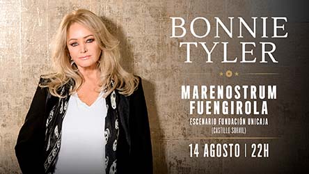 Bonnie Tyler: Concierto en Fuengirola, 14 de agosto de 2025.