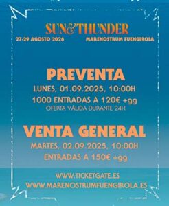 Sun And Thunder Festival : Ya en preventa las entradas para 2026.
