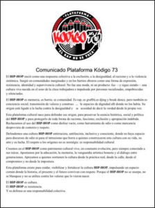  : Resistencia Hip Hop frente a la intolerancia. ( : Resistencia Hip Hop frente a la intolerancia. ) ( : Resistencia Hip Hop frente a la intolerancia. ) ( : Resistencia Hip Hop frente a la intolerancia. ) ( Kódigo 73 : Resistencia Hip Hop frente a la intolerancia. )