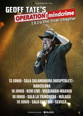 Geoff Tate: Gira española 2026, 13 a 19 junio 2026