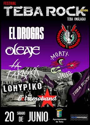 Festival Teba Rock 2026: 20 de junio de 2026, Teba (Málaga)